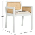 thumbnail image 4 of Safavieh Patrina Scandinavian Wood and Rattan Dining Arm Chairs, White / Natural, 4 of 8