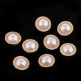 thumbnail image 2 of 2x 8 piezas de botones dorados con vástago de 16 mm, abalorios en apariencia de perla mayimx Botones de costura de perlas de cúpula, 2 of 9