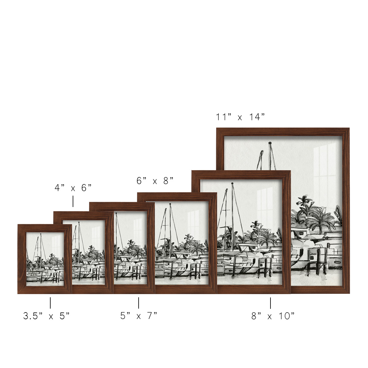 Neutral Tropics IV - Framed Print w/glass - Chestnut