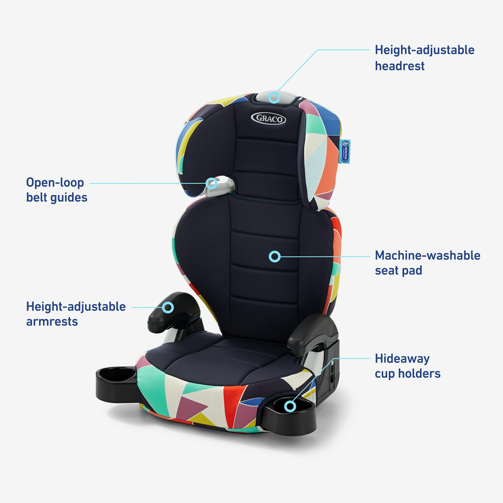 (3 pack) Graco TurboBooster 2.0 Highback Booster Seat, Geo Pop, Grey