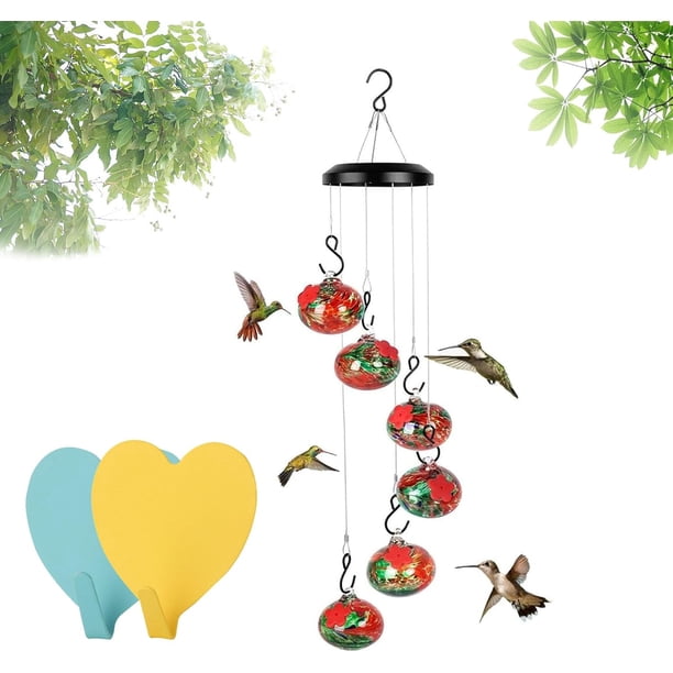 Encantres comederos de colibríes, comederos de colibríes de jardín Greenleaves para colibríes, comederos para colgar al aire última intervensión, a prueba de hormigas y abejas, comederos para