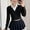 Black, variant on Teen Girls Collar Zip Front Cropped Ribbed Knit Sweater Long Sleeve Preppy Style Casual Crop Cardigan Tops White-A