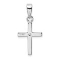 thumbnail image 3 of Auriga 925 Sterling Silver Rhodium-plated White Lab Created Opal Cross Pendant (L-24 mm, W-14.2 mm), 3 of 5
