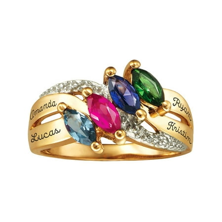 Keepsake - Personalized Family JewelryBirthstone Lustre Mother&amp;#39;s Ring available in Sterling Silver, Gold and White Gold
