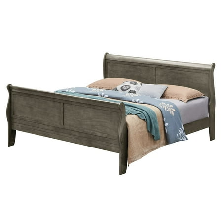 Glory Furniture Louis Phillipe King Bed in Gray Color