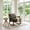 Green, variant on Mid-Century Modern Rocking Accent Chair with Teddy Upholstery and Solid Wood Frame, Antique White