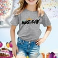 thumbnail image 2 of Crop Tops pour Enfants 9-10 Filles Manches Longues pour Anniversaire d'Enfants T-Shirt à Manches Courtes Col Rond Été Coupe Décontractée Basique, 2 of 4