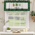 thumbnail image 2 of 2 Pack Valances for Window, St. Patrick's Day Short Curtains for Kitchen Bedroom Living Room, Country Spring Clovers Green Black Plaid Rod Pocket Small Window Treatment Valance Drapes 54 x 18 Inch, 2 of 8