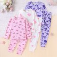 thumbnail image 2 of WXFAZCVU 3 Pack Girls Outfits Cotton Crewneck Long Sleeve Tops and Pants Cute Clothing Set Size 5-6 Years, 2 of 4