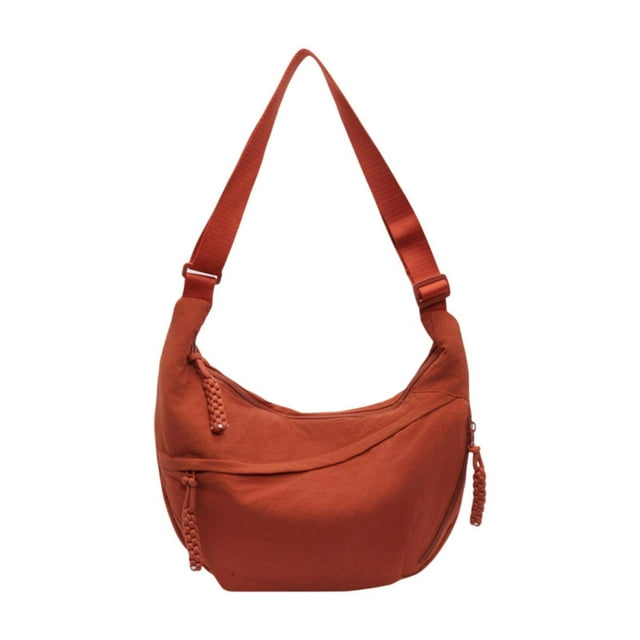 Bolsa de hombro simple Bolsa de Nylon Nylon Crossbody para viajar en el trabajo de compras Naranja