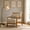 Camel, variant on Mid-Century Wooden Lounge Chair with Solid Wood Armrests, Nubby Upholstered Seat & Backrest, High-Density Foam Cushion, for Living Room, Bedroom, Study, Balcony, Coffee