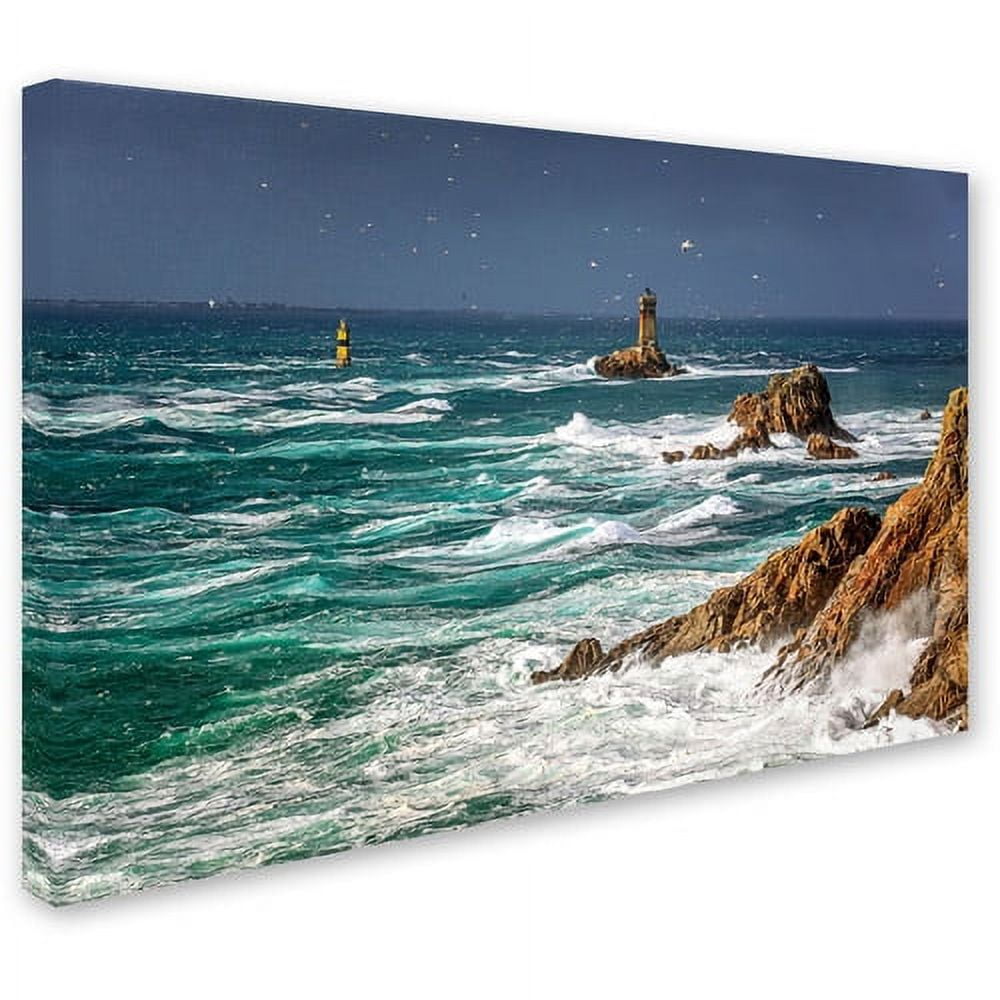 Trademark Fine Art "Storm In Pointe du Raz" Canvas Art by Mathieu Rivrin