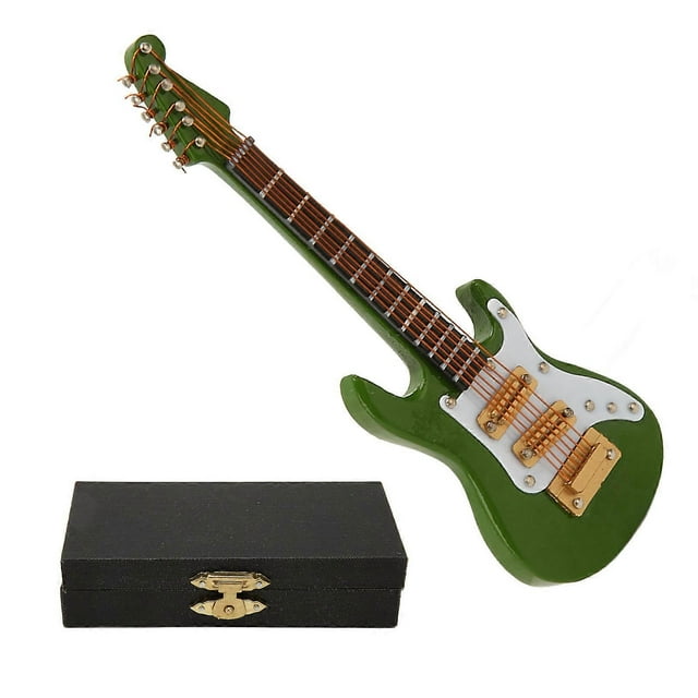 Miniature Electric Guitar Model Exquisite Durable Alloy Electric Guitar Ornament for Bookcase Desktop Music Room