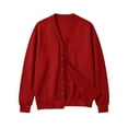 thumbnail image 5 of BRGZLK Cardigan Sweaters for Men Button Down V Neck Long Sleeve Sweaters Open Front Solid Color Lightweight Business Knitted Sweater Tops Coat 2026 Fall Winter Outwear A#Red S, 5 of 5