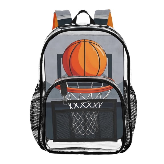 ALAZA Clear Backpack A Basketball PVC Transparent BookBag