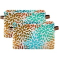 thumbnail image 2 of GZHJMY Collapsible Storage Basket Summer Flower Pattern Rectangular Storage Bins Baskets Toys Storage Bins with Handles for Bedroom Home Office 2PCS, 2 of 7