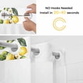 thumbnail image 2 of Summer Flowers No Hooks Shower Curtain with Snap-in Liner Retro Yellow Lemon Leaf Shower Curtains for Bathroom, Waterproof, Easy Install, Washable 54"x78", 2 of 9