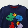 thumbnail image 5 of SonxaHe Toddler Boys Sweatshirts Dinosaur Embroidered Long Sleeve Pullover Soft Comfy Winter Fall Sweatshirt Blue,Sized 2-3, 5 of 8