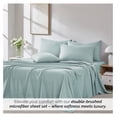 thumbnail image 5 of KriKac Extra Deep Pocket King Sheet Set, 6-Piece Ultra-Soft Microfiber Bed Sheets with 21" Deep King Fitted Sheet, Oversize Flat Sheet, 4 King Pillowcases, Sky Blue, 5 of 8