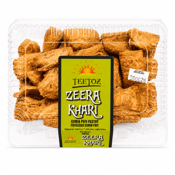 Teetoz Zeera Khari Pâte Feuilletée au Cumin – Collation Croustillante et Squameuse pour l'Heure du Thé, 200 g