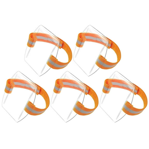 5 Pcs Security Badge Holder Lanyard with Card Id Retractable Double Sided Work Orange