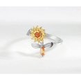thumbnail image 3 of NETSENG 925 sterling silver swivel ring opening adjustable decompression ring, sunflower, silver, 3 of 7