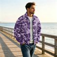 thumbnail image 4 of CCRFTGI Mens Corduroy Jacket Bomber Full Zip Casual Vintage Long Sleeve Lapel Collar Camo Relaxed Fit Fall Winter Coats for Men Purple 3XL, 4 of 7