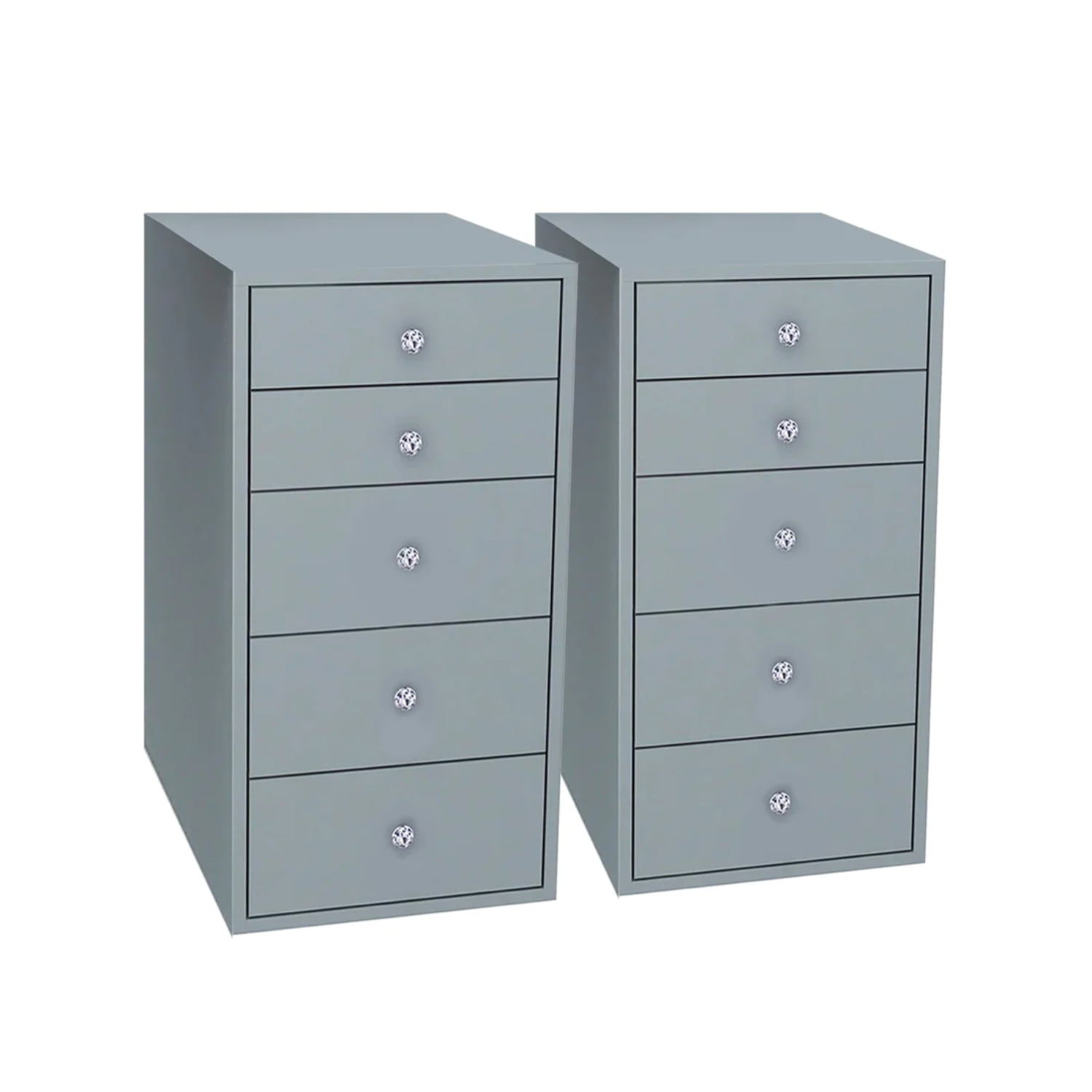 Impressions Vanity SlayStation 5 Drawer Makeup Vanity Storage Unit with Drawer Knobs (Pink)