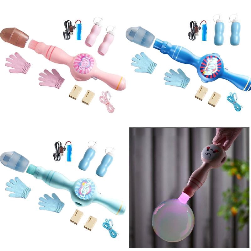 Bubble Machine Stick with Colorful Light for Parties Photo Props Automatic Bubbling and Fogging