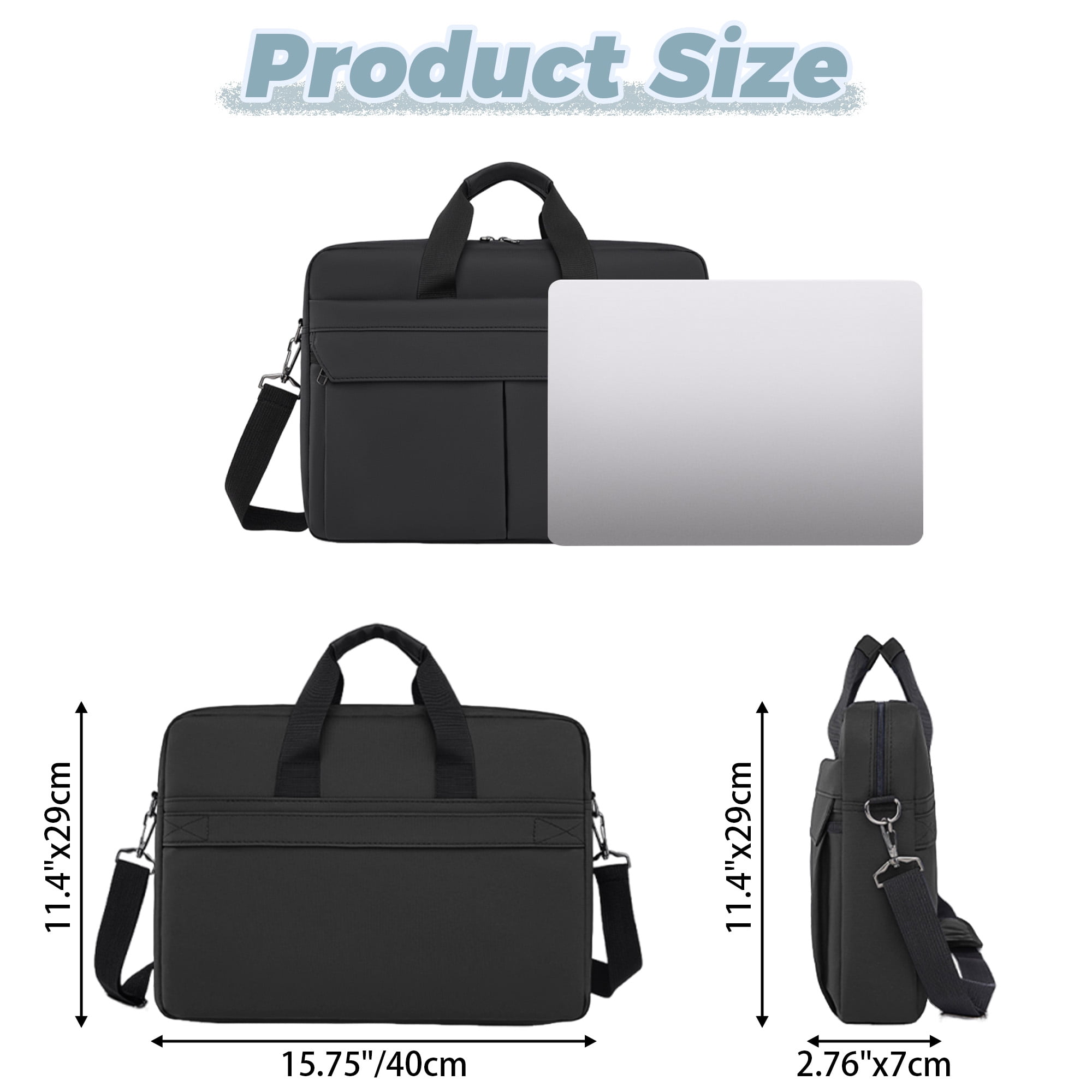 15.6"-16" Laptop Bag, Large Capacity Laptop Case with Padded Handle, Laptop Briefcase Computer Carrying Bag with Shoulder Strap