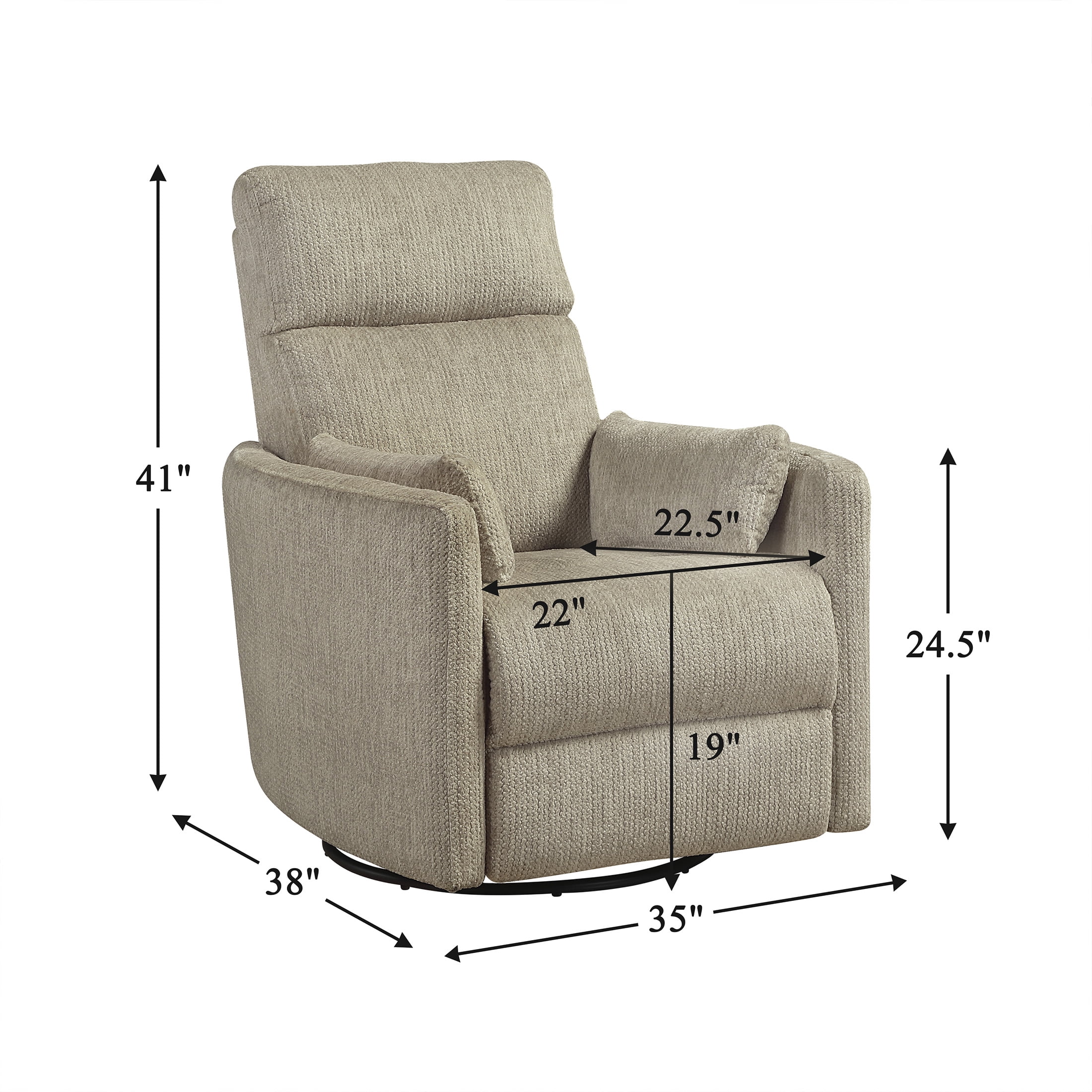 OakvillePark Arven Microfiber Swivel Glider Manual Reclining Chair, Brown
