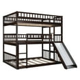 thumbnail image 6 of Espresso Full Over Full Over Full Triple Bunk Bed w/ Ladder &amp; Slide - Solid Wood, Space-Saving Design, Perfect for Bedrooms, 78.7"L x 57.9"W x 76.5"H, 6 of 15