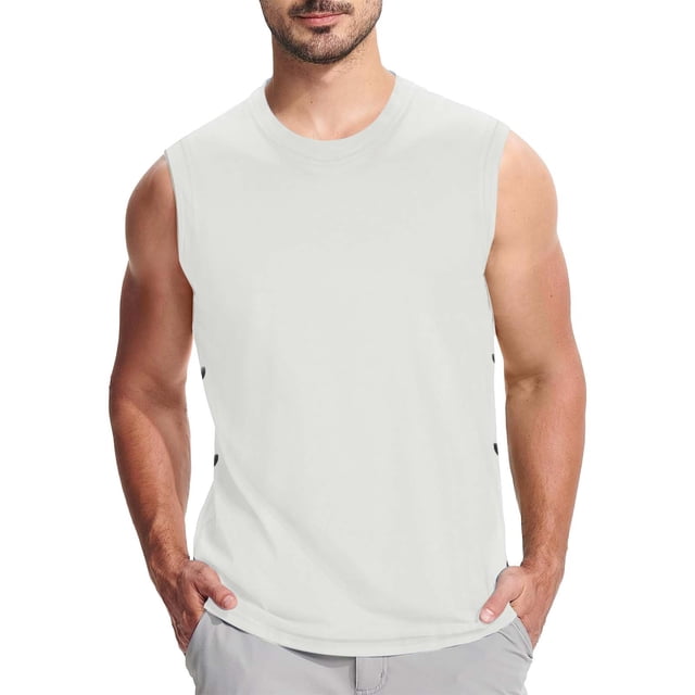 Men's Tank Top Sleeveless Cotton Thin Basketball Vest - Sweat Absorbent, Muscle Display, Multiple Colors