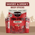 thumbnail image 2 of Jack Link's Mini 100% Beef Sticks, Original MDH1Flavor - Snacks, 65 Calories per Stick, On the Go Snacking, Keto & Paleo Snack, Carnivore Diet Ready, Individually Wrapped, 0.5 Oz. (12 Count), 2 of 3