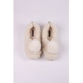 thumbnail image 5 of Pretty You London Women's Dora Pom Short Bootie Slipper in Cream, 5 of 6
