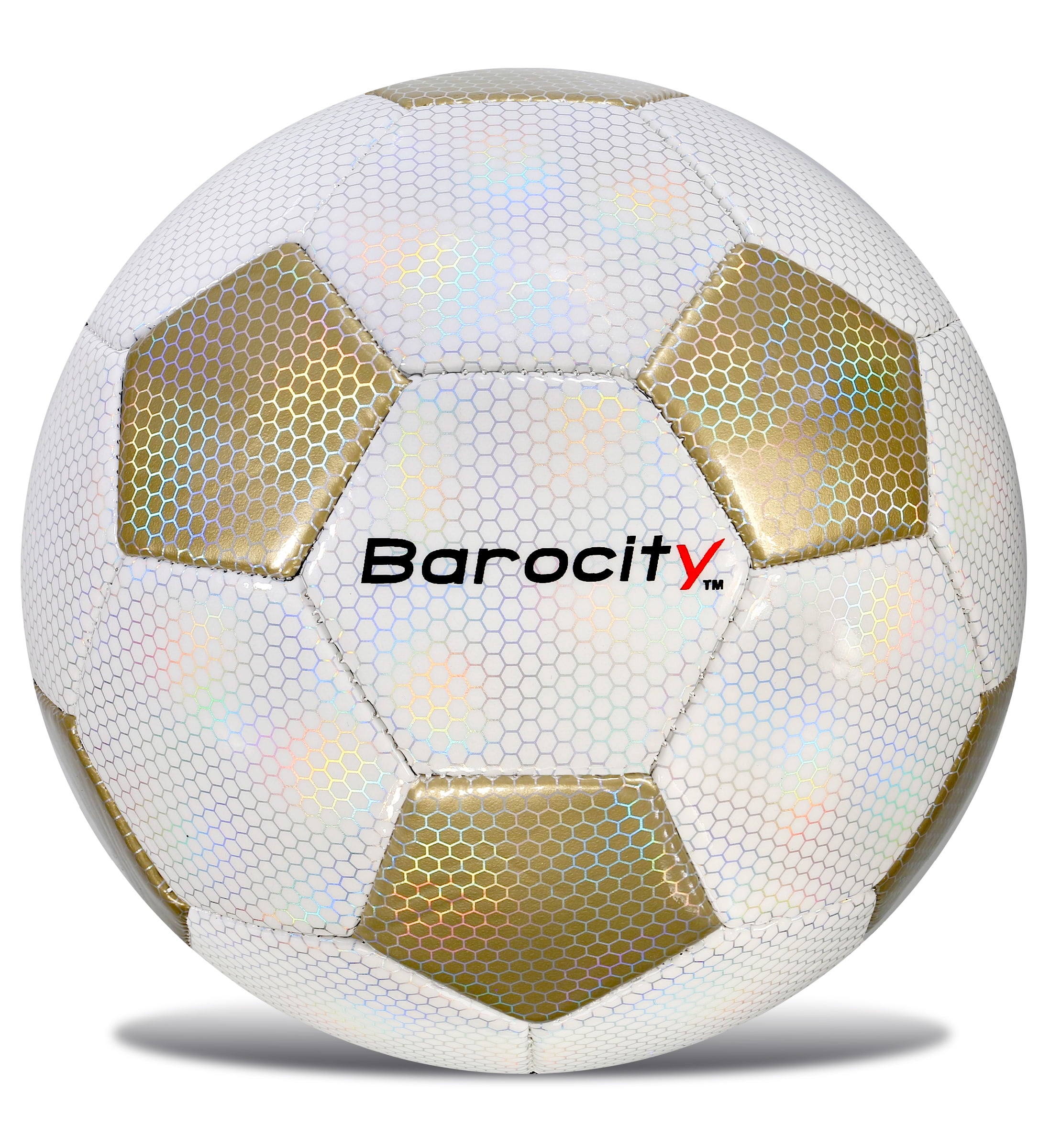 Barocity Classic White & Gold Size 3 Soccer Ball Boys and Girls