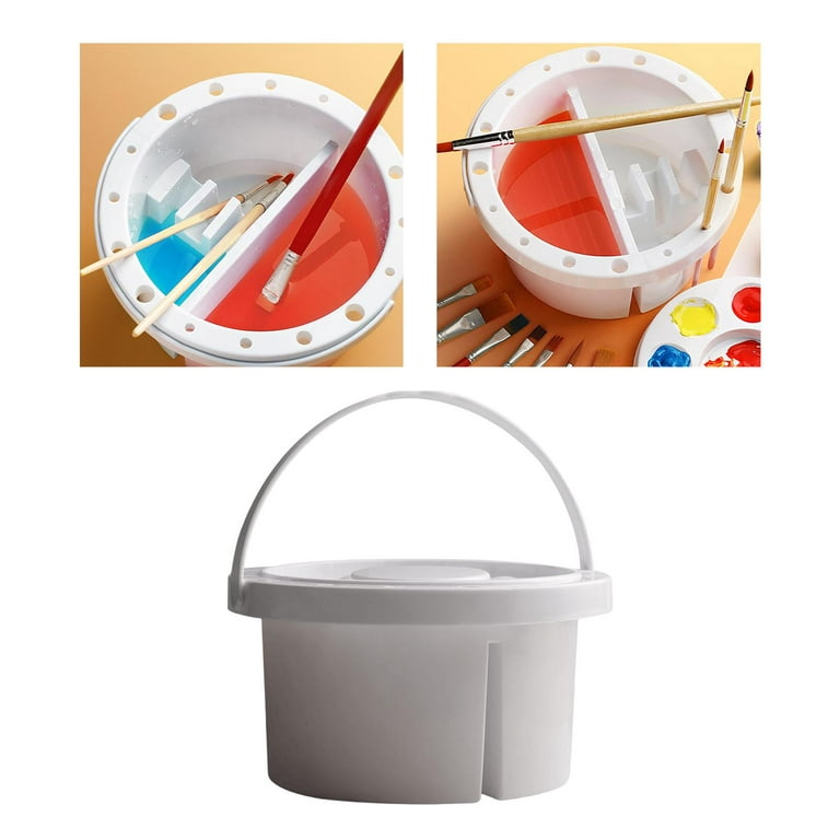 Painting Brush Basin Paint Brush Cleaner Painting Brush Washing Bucket,  Contains A Pallet with Brushes Holder Organizers Tub for Indoor 