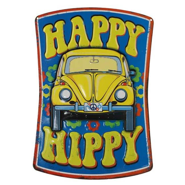 Volkswagen 90145472S Happy Hippy Embossed Tin Sign
