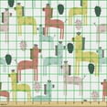 thumbnail image 2 of Cartoon Fabric by the Yard Upholstery, Repetitive Abstract Animal and Cactus Plants Colorful Graphic, Decorative Fabric for DIY and Home Accents, Multicolor by Ambesonne, 2 of 5
