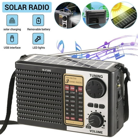 BEYGO Portable Radio,FM/AM/SW Emergency Radio Solar Speaker,MP3 Player USB Battery Powered