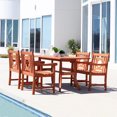 Malibu Ecofriendly 5piece Outdoor Hardwood Dining Set with Rectangle