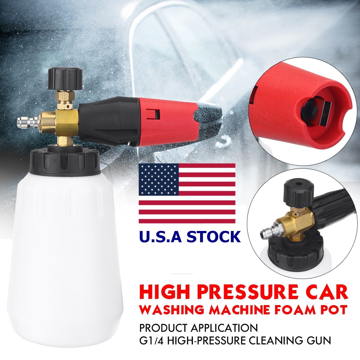 High Pressure Foam Lance Snow Soap Car Washes Gun Jet Car Washer 33 fl