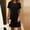 Black, variant on Byworldtasic Women's 2026 T Shirt Dress Summer Casual Flowy Short Sleeve Ruched Waistline Round Neck Going Out Dress