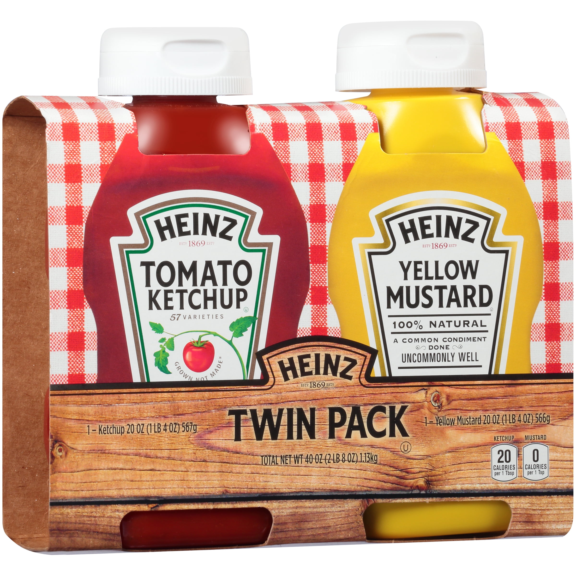 Heinz Tomato Ketchup & Yellow Mustard Twin Pack, 40 oz Sleeve