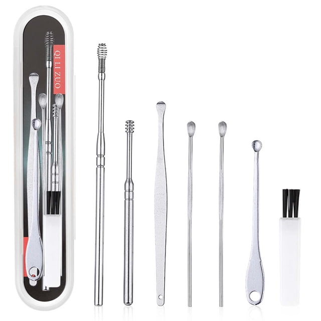 Kit portátil para la eliminación de cerumen, 7 piezas de acero inoxidable, herramienta de limpieza de cerumen