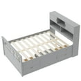 thumbnail image 4 of [Luckynote] Full Size Captain Platform Bed Frame with Storage Bookcases and Shelves,Four Drawers,Gray, 4 of 10