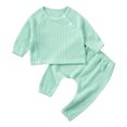 thumbnail image 1 of Baby Girl Clothes Baby Boy Clothes Solid Round Neck Hoodie Cute Teddy Bear Embroidered Two Piece Fall Set, 1 of 9
