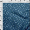 thumbnail image 3 of oneOone Polyester Spandex Medium Blue Fabric Floral Sewing Material Print Fabric By The Yard 56 Inch Wide, 3 of 4