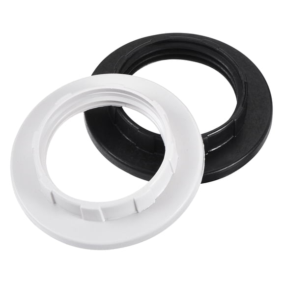 Uxcell 1 Set E14 Light Socket Rings Lamp Shade Holder Adapter Ring 12 Pcs Black Rings 4 Pcs White Rings