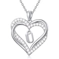 thumbnail image 6 of JKR Heart Initial Necklace 925 Sterling Silver Initial A-Z Letter Pendant Necklace Double Heart Jewelry Anniversary Birthday Gifts for Women Her Wife Girlfriend, 6 of 10